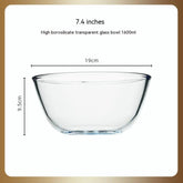 Japanese-Style Transparent Glass Large Salad Bowl